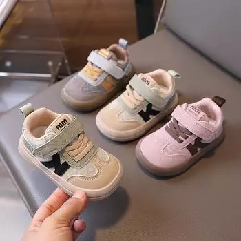 Обувь для малышей 1-6 лет, длина стопы 11-15 см, спортивная обувь, подходящие по цвету, кроссовки на липучках 16 розовый