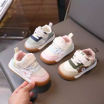 Обувь для малышей 2-6 лет, мягкая подошва, дышащая сетчатая повседневная обувь, нескользящая, милая, мультяшная, спортивная обувь, длина стопы 11-15 см, детская обувь 16 розовый