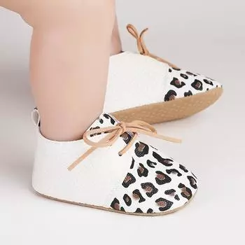 Обувь для малышей. Детская повседневная обувь с леопардовым принтом. Нескользящая мягкая детская обувь. 1