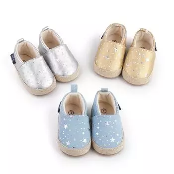 Обувь для малышей. Детская повседневная обувь с принтом в стиле ретро и звезд. Нескользящая мягкая детская обувь. 2
