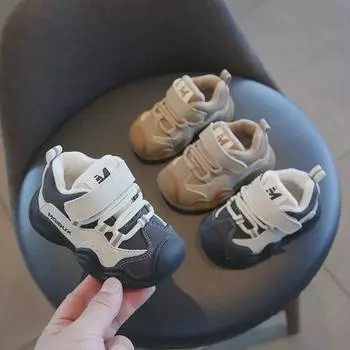 Обувь для малышей Mab Bear: Осенне-зимние кроссовки с бархатной подкладкой для мальчиков и девочек — Бесплатная доставка! Factory Order 120 pairs (Size 16-19)