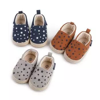 Обувь для малышей. Повседневная обувь с принтом звезд. Нескользящая мягкая детская обувь. 3