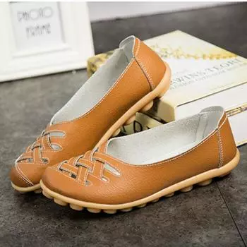 Обувь для мам на плоской подошве с говяжьим сухожилием, кожаные сандалии на плоской подошве, туфли в горошек, женская обувь34-44 34 белый