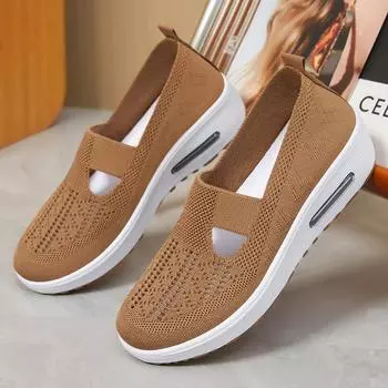 Обувь для мам среднего и пожилого возраста, летняя новая обувь для ходьбы 2025 года, сетчатая обувь, удобная повседневная обувь с одной педалью 36