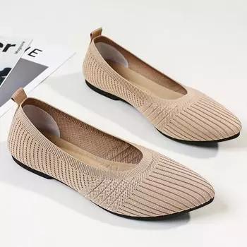 Обувь для мам, весенние повседневные туфли на плоской подошве в стиле ретро, дышащая женская обувь из летящей ткани 36