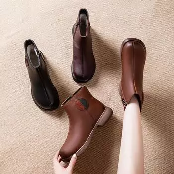 Обувь для мам зимняя хлопковая обувь бархатная осенне-зимняя теплая укороченная обувь женская нескользящая обувь для среднего и пожилого возраста зимняя обувь для среднего возраста 35 коричневый