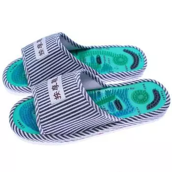 Обувь для массажа акупунктурных точек стопы, уход за здоровьем стопы, магнитотерапия, тапочки, полосатый узор, домашняя обувь для женщин и мужчин Men(Fits EUR 39-42)