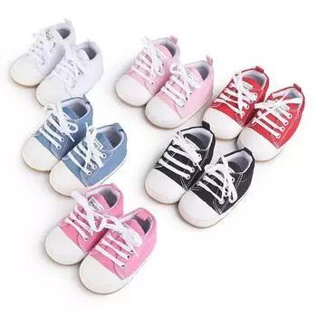 Обувь для младенцев на шнуровке, нескользящая обувь на плоской подошве, повседневная мягкая удобная обувь для первых ходунков Prewalker 11