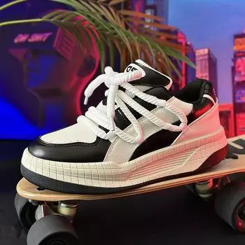 Обувь для мужчин. Дизайнерские кроссовки. Модные мужские кроссовки для скейтборда. Повседневная теннисная мужская дышащая обувь в уличном стиле. 39 белый