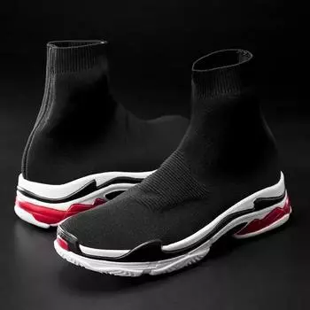 Обувь для мужчин Кроссовки мужские Все бренды Теннисные лоферы Обувь Tide Женские эластичные носки Обувь Модная повседневная обувь Большие размеры Осень 2024 35 черный белый
