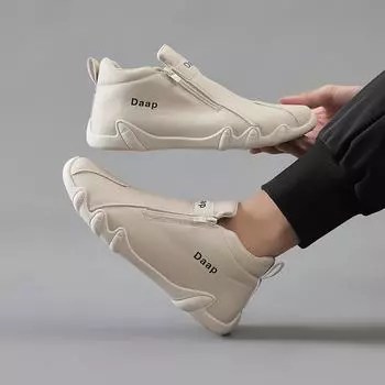 Обувь для мужчин Лоферы Мягкая подошва Молния Удобная повседневная обувь для вождения Дышащая кожа Модные туфли на плоской подошве De Charol 39 хаки