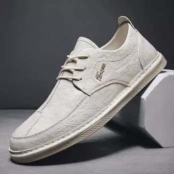 Обувь для мужчин Новые кожаные туфли мужские кроссовки на шнуровке повседневные черные балетки корейский стиль роскошные повседневные лоферы 39