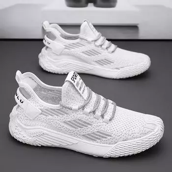 Обувь для мужчин Повседневная обувь Повседневные кроссовки Спортивные и досуговые мужские кроссовки Ткань Износостойкая Универсальная Вентиляция Мода 39 бежевый