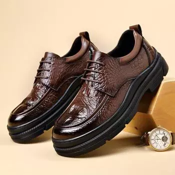 Обувь для мужчин в Великобритании Модные туфли-оксфорды с заостренным носком на шнуровке Повседневная обувь с узором Официальные мужские оксфорды Обувь для свадебного платья Zapatos Hombre 6.5