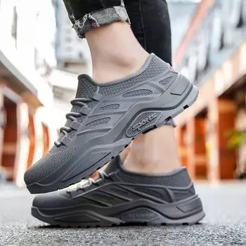 Обувь для отдыха на природе, мужская нескользящая обувь для отдыха на природе, низкая, водонепроницаемая, нескользящая, мужская, износостойкая, для работы на кухне и в саду 39 чёрный