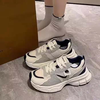 Обувь для папы, детская осенняя новинка, модная, на толстой подошве, дышащая, универсальная, сетчатая, спортивная, повседневная обувь 35 хаки