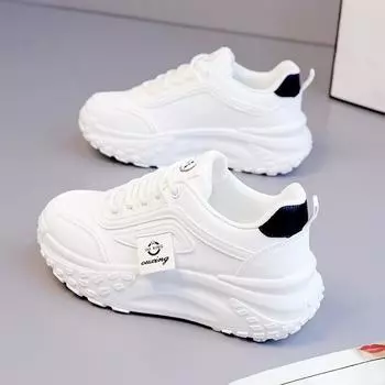 Обувь для папы Детская осенняя обувь с толстой подошвой Универсальная мягкая подошва Повседневная обувь для бега на весну и осень Спортивная женская обувь 35 хаки