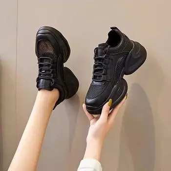 Обувь для папы Explosion Platform, женская, весенняя, новая, модная, универсальная, сетчатая, дышащая, спортивная, повседневная обувь 35