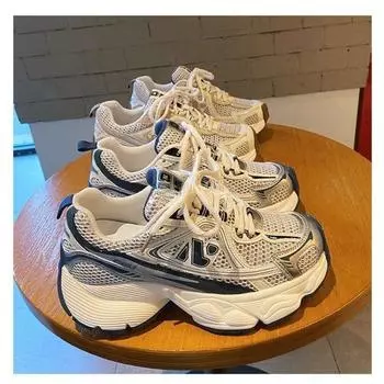 Обувь для папы High Looks, женская сетчатая дышащая обувь на толстой подошве, маленькая повседневная спортивная обувь 35 синий