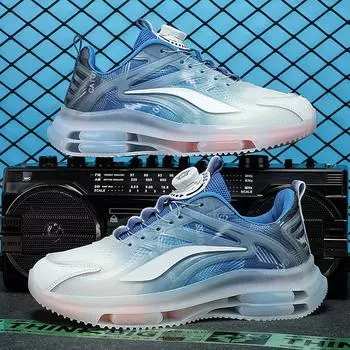 Обувь для папы, мужская, вращающаяся, для детей среднего и старшего возраста, спортивная обувь, мужская, для прямых трансляций, баскетбольная обувь с воздушной подушкой, мужская обувь для бега 32 небесно-голубой