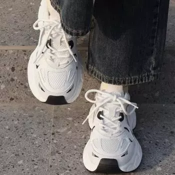 Обувь для папы, новая летняя женская обувь, универсальная белая обувь на платформе, легкие осенние повседневные кроссовки 35 белый