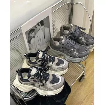 Обувь для папы, универсальная женская обувь, весна и лето, новые повседневные туфли с толстой подошвой, женские кроссовки из натуральной кожи 35