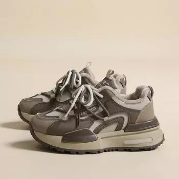 Обувь для папы увеличивает рост, универсальная на осень и зиму, для маленьких мужчин, черные кроссовки на платформе и бархатные кроссовки, для женщин 36 хаки