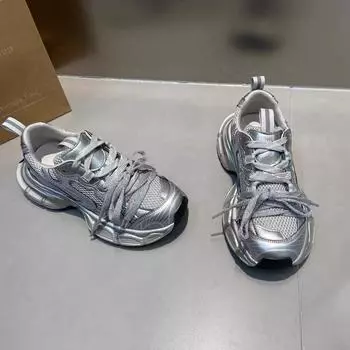 Обувь для папы женская 2024 года на толстой подошве, увеличивающая рост, универсальная, нишевая, спортивная и повседневная обувь, показывающая маленькие ноги 35 бордовый