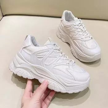 Обувь для папы Женская корейская обувь весной и осенью Новая платформа, увеличивающая рост Популярная спортивная повседневная обувь Интернет Горячая женская обувь Ins Fashion 35