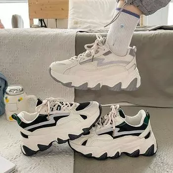 Обувь для папы, женская, летняя и осенняя, увеличивающая рост, новая сетчатая, дышащая, универсальная, повседневная, на платформе, кроссовки 35 белый
