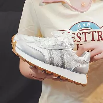 Обувь для папы, женская летняя новинка, студенческая обувь, повседневные кроссовки на платформе Cortez 35 серебряный