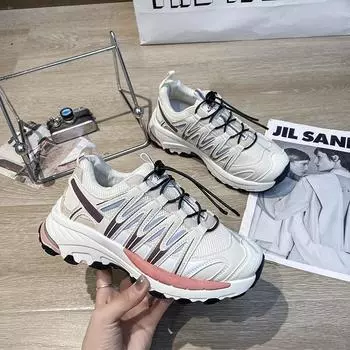 Обувь для папы, женская летняя сетчатая обувь, дышащая обувь, детская дизайнерская обувь с эффектом ниши и усилением, повседневная спортивная обувь 35 серый