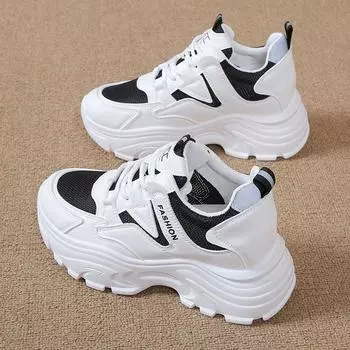 Обувь для папы, женская, маленькая, летняя, белая, увеличивающая рост, стелька, женская, летняя, дышащая, сетчатая, студенческие кроссовки 35 белый