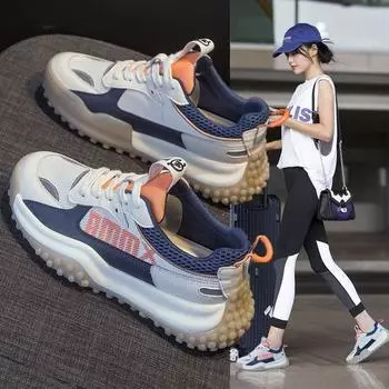 Обувь для папы, женская модная весенняя новая женская обувь, тонкая дышащая сетчатая обувь, универсальная повседневная спортивная обувь 35