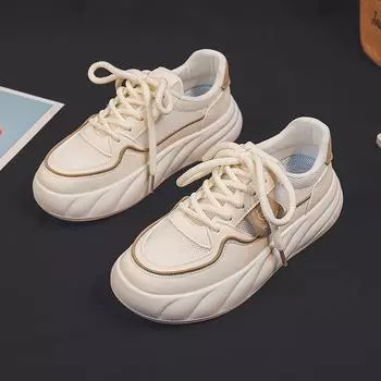 Обувь для папы, женская, новая летняя, нескользящая, студенческая, сетчатая, дышащая, спортивная обувь, женская, на платформе, белая, женская 35