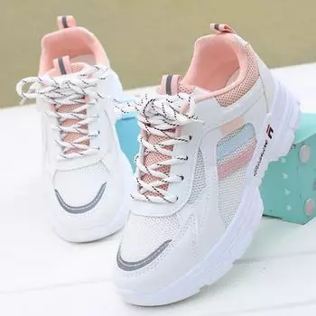 Обувь для папы, женская новая весенне-летняя модная обувь, дышащая сетчатая студенческая спортивная обувь, универсальная повседневная белая обувь 35 зелёный