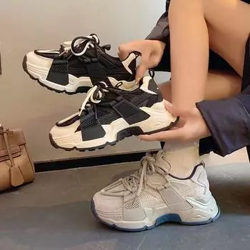 Обувь для папы, женская, новая, весенняя, женская обувь, обувь на платформе, жареные уличные кроссовки Elevator Wild, повседневные кроссовки для бега 35