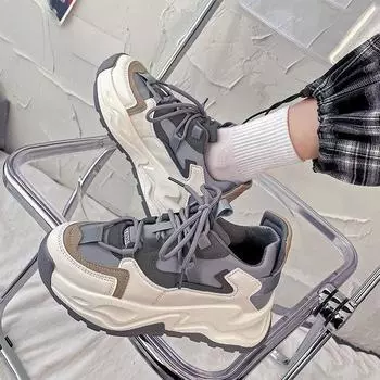 Обувь для папы, женская обувь Ins Trendy Feet, спортивная обувь для маленьких детей, весна и лето, новая универсальная дышащая повседневная обувь для студентов 35 серый