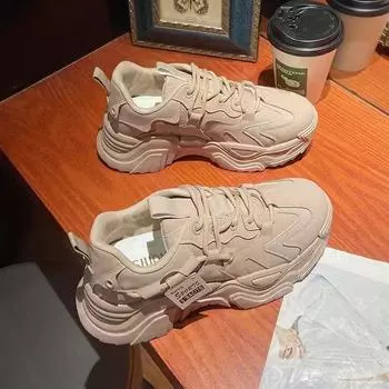 Обувь для папы, женская обувь, модная новая весенняя обувь, подходящая по размеру, увеличивающая рост, обувь на платформе, белая спортивная женская обувь 35