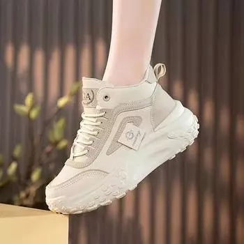 Обувь для папы Женская обувь Осень и зима Универсальные повседневные кроссовки Увеличенные модные высокие туфли 35