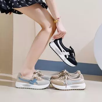 Обувь для папы, женская осенняя, новая дышащая, студенческая, кроссовки, повышающие повседневную обувь 35