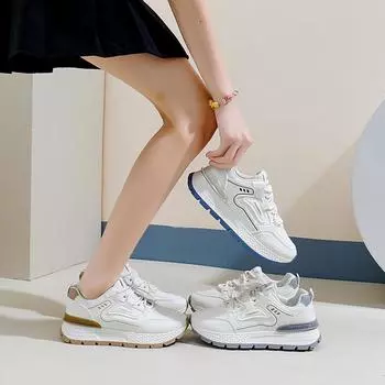 Обувь для папы, женская, осенняя, новая, Ins, стильная, студенческая обувь, толстая подошва, увеличенный размер, кроссовки для отдыха 35