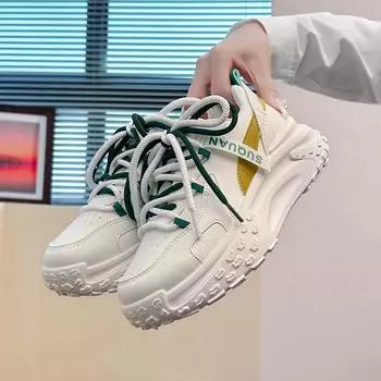 Обувь для папы, женская осенняя новая студенческая обувь, модная универсальная обувь на платформе, спортивная повседневная обувь 35