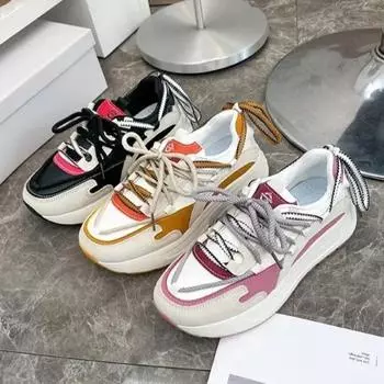 Обувь для папы, женская удобная вентилируемая обувь, амортизация при беге, легкие кроссовки, обувь на платформе 35