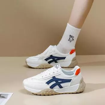 Обувь для папы, женская весенняя новая модная корейская обувь, кроссовки для отдыха с толстой подошвой и увеличенной подошвой 35