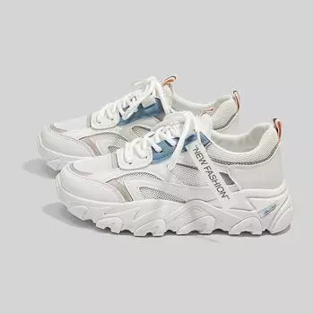 Обувь для папы, женская весенняя, новая, на толстой подошве, повышающая рост, универсальная спортивная обувь, модная повседневная обувь 35