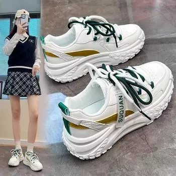 Обувь для папы, женская, весенняя, новая, студенческая, корейский стиль, модная, универсальная, на платформе, спортивная, повседневная обувь K6706 35