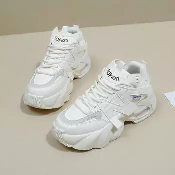 Обувь для папы, женская, весенняя, новинка, студенческая, модная обувь, толстая подошва, увеличенная, для отдыха, кроссовки 35