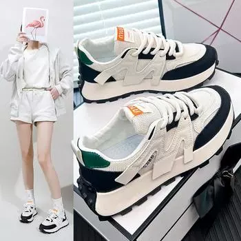 Обувь для папы, женская, весенняя, новинка, студенческая, модная обувь, толстая подошва, увеличенная, для отдыха, кроссовки 35