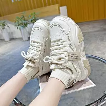 Обувь для папы женская весна и осень новая популярная универсальная маленькая толстая подошва увеличивающая рост легкая спортивная обувь C 35